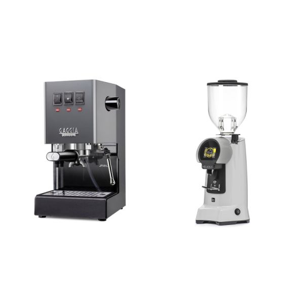 Gaggia New Classic E24, grey + Eureka Helios 75, grey