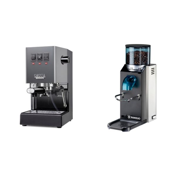 Gaggia New Classic E24, grey + Rancilio Rocky Doserless