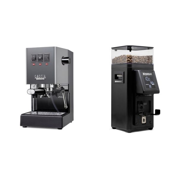 Gaggia New Classic E24, grey + Rancilio STILE, black