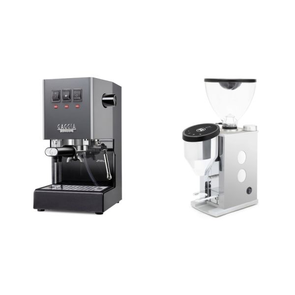 Gaggia New Classic E24, grey + Rocket Espresso FAUSTINO 3.1, white