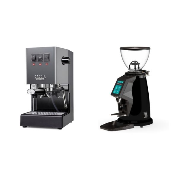 Gaggia New Classic E24, grey + Rocket Espresso SPLUGA, black