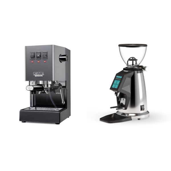 Gaggia New Classic E24, grey + Rocket Espresso SPLUGA, chrome