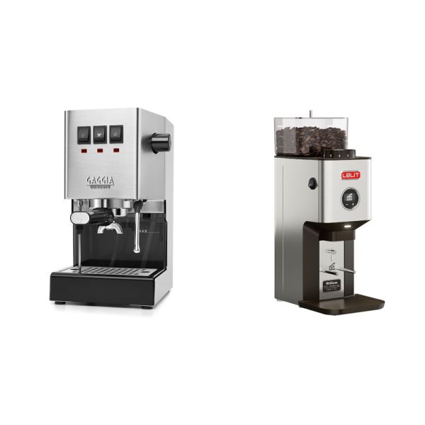 Gaggia New Classic E24, stainless steel + Lelit William PL72