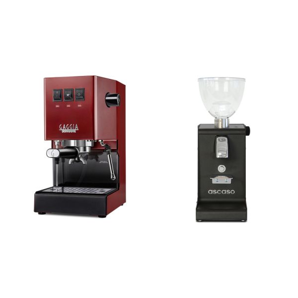 Gaggia New Classic E24, red + Ascaso i-steel, black