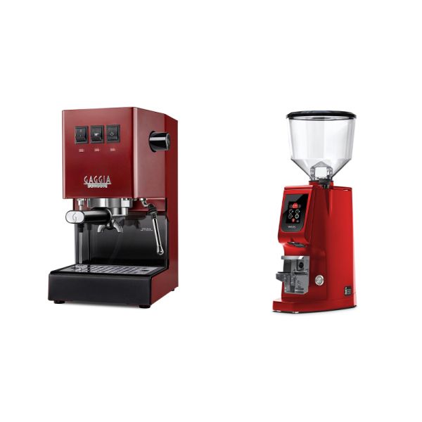 Gaggia New Classic E24, red + Eureka Atom W 65, ferrari red