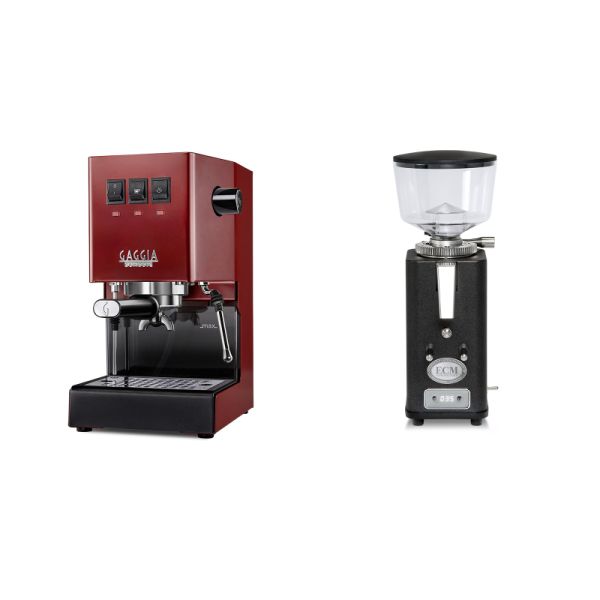 Gaggia New Classic E24, red + ECM S-Automatik 64, anthracite