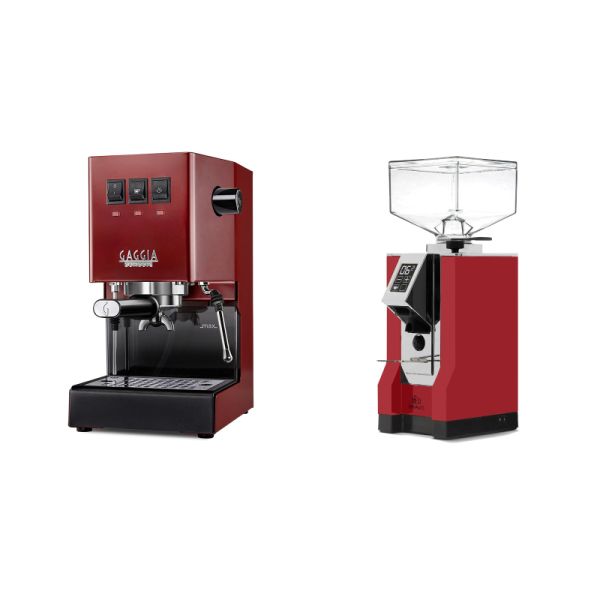 Gaggia New Classic E24, red + Eureka Mignon Bravo, CR ferrari red