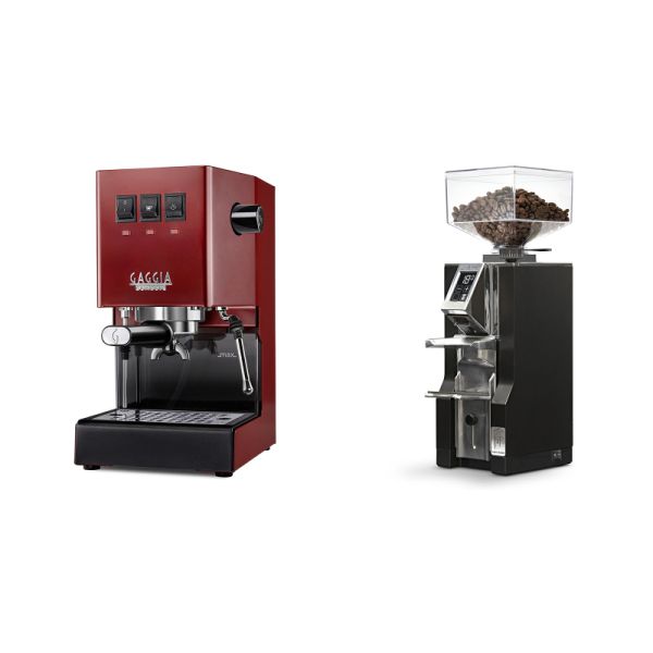 Gaggia New Classic E24, red + Eureka Mignon Libra, CR black