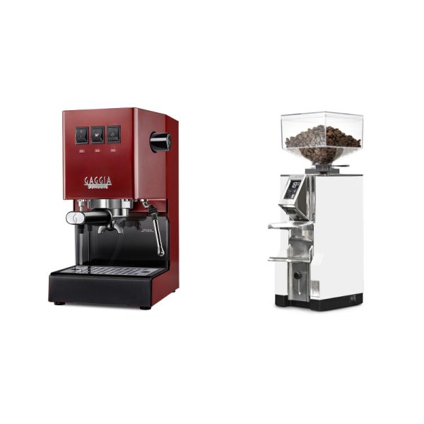 Gaggia New Classic E24, red + Eureka Mignon Libra, CR white