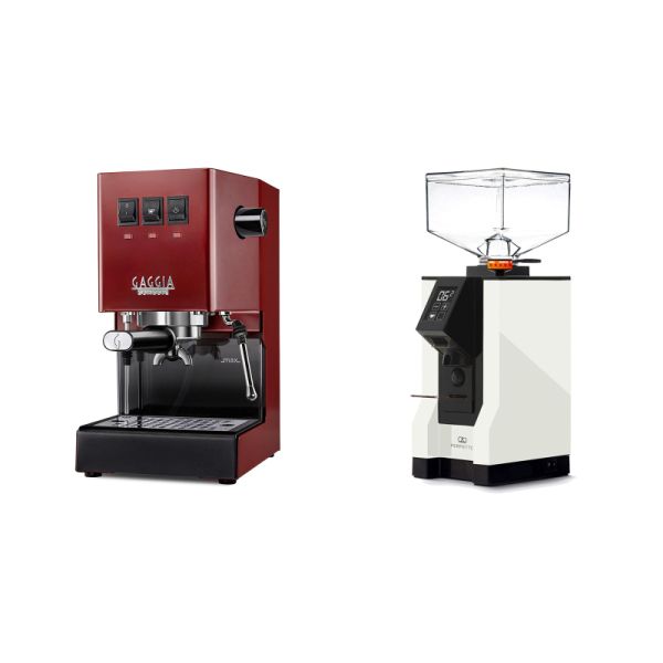 Gaggia New Classic E24, red + Eureka Mignon Perfetto, BL white