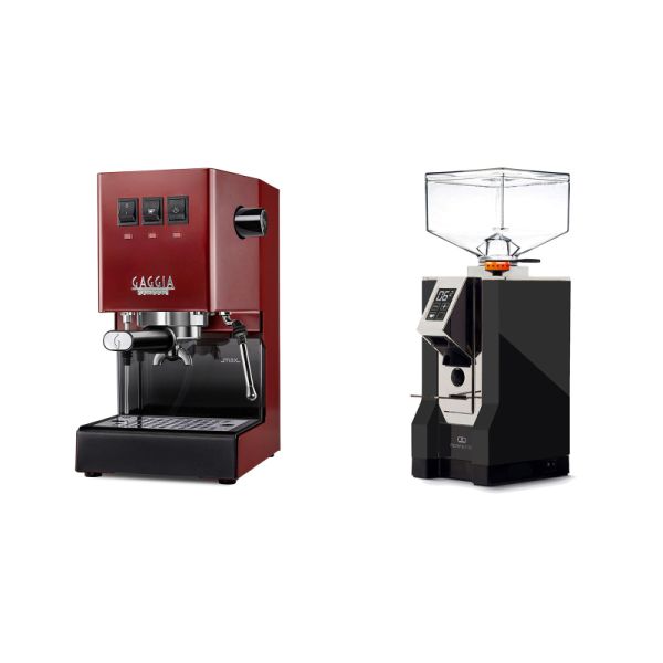 Gaggia New Classic E24, red + Eureka Mignon Perfetto, CR black