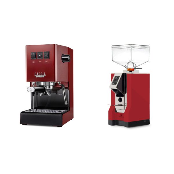 Gaggia New Classic E24, red + Eureka Mignon Perfetto, CR ferrari red