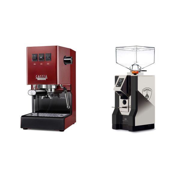 Gaggia New Classic E24, red + Eureka Mignon Perfetto, NX black