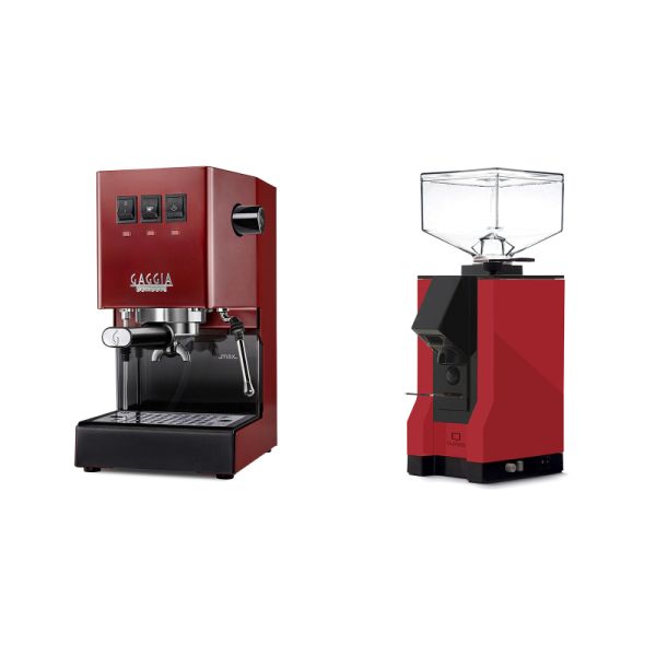 Gaggia New Classic E24, red + Eureka Mignon Silenzio, BL ferrari red