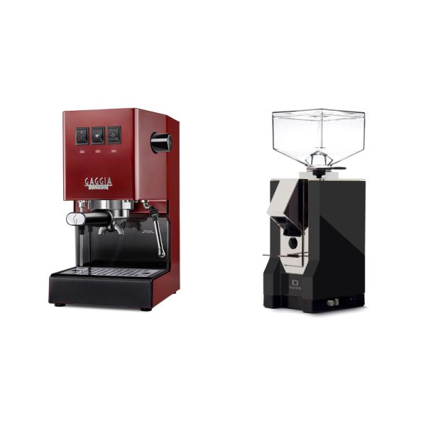 Gaggia New Classic E24, red + Eureka Mignon Silenzio, CR black