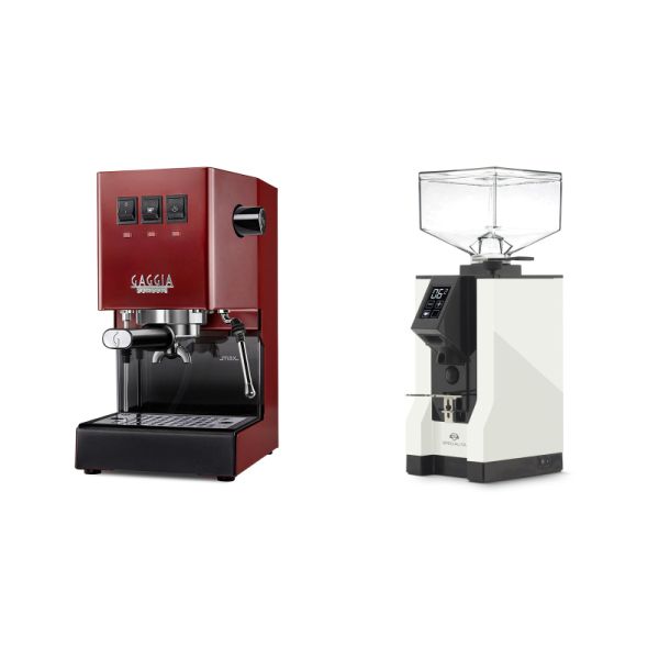 Gaggia New Classic E24, red + Eureka Mignon Specialita, BL white