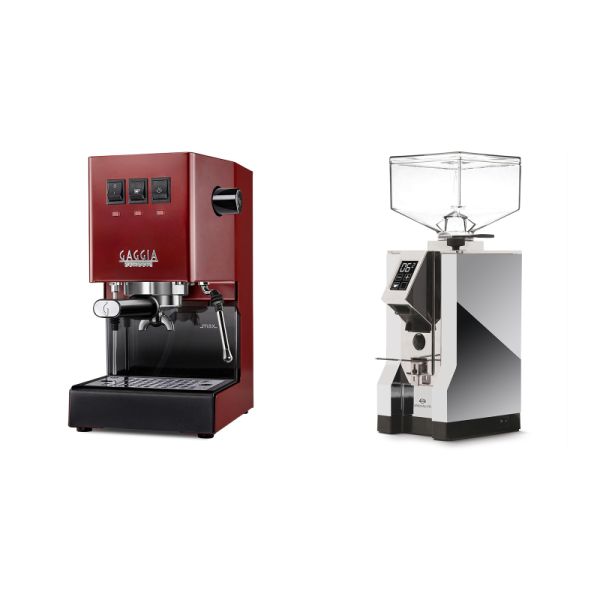 Gaggia New Classic E24, red + Eureka Mignon Specialita, CR chrome