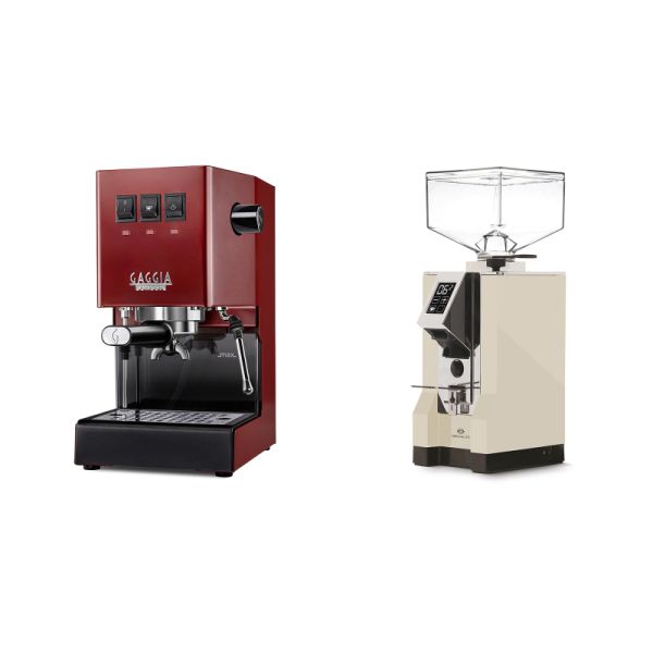 Gaggia New Classic E24, red + Eureka Mignon Specialita, CR cream