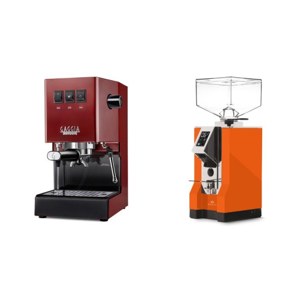 Gaggia New Classic E24, red + Eureka Mignon Specialita, CR orange