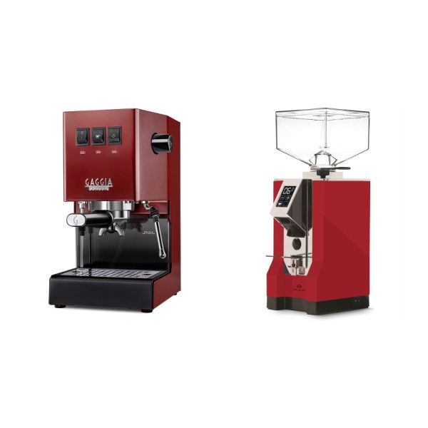 Gaggia New Classic E24, red + Eureka Mignon Specialita, CR ferrari red