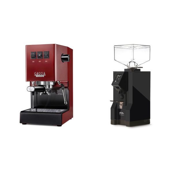 Gaggia New Classic E24, red + Eureka Mignon Turbo, BL black