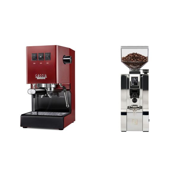 Gaggia New Classic E24, red + Eureka Mignon XL, CR chrome