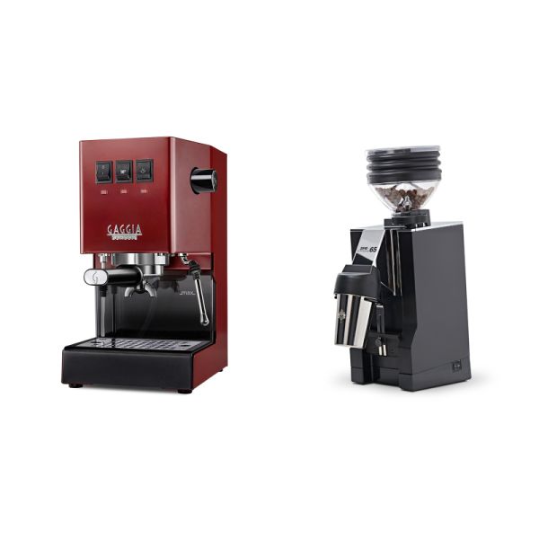 Gaggia New Classic E24, red + Eureka Mignon Zero 65 All Purpose, CR black