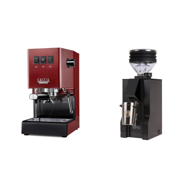 Gaggia New Classic E24, red + Eureka Mignon Zero, BL black