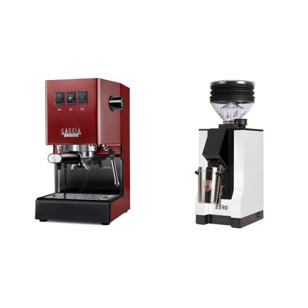 Gaggia New Classic E24, red + Eureka Mignon Zero, BL white