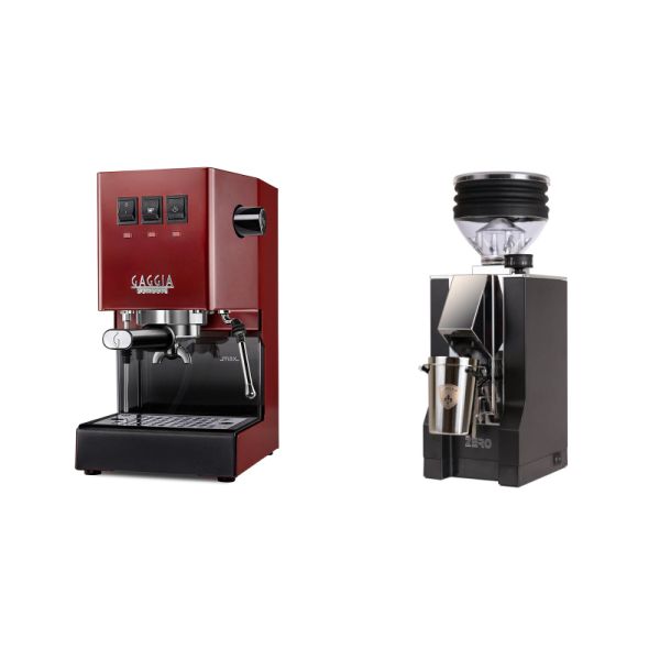 Gaggia New Classic E24, red + Eureka Mignon Zero, CR black