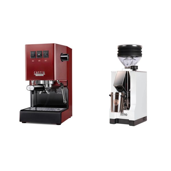 Gaggia New Classic E24, red + Eureka Mignon Zero, CR white