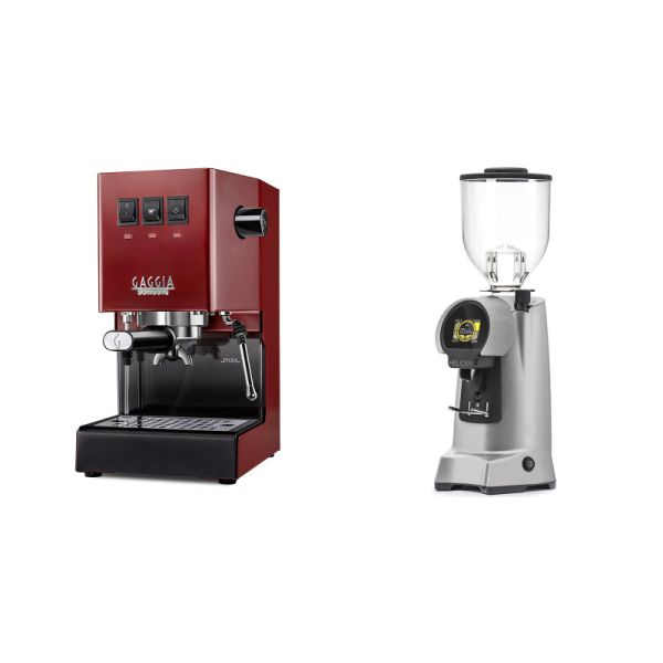 Gaggia New Classic E24, red + Eureka Helios 65, grey