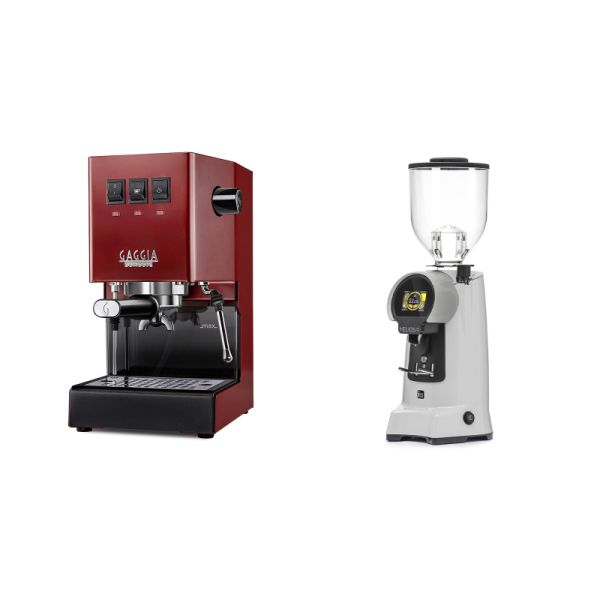 Gaggia New Classic E24, red + Eureka Helios 75, grey