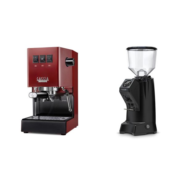 Gaggia New Classic E24, red + Eureka Nadir 65 Touch, black