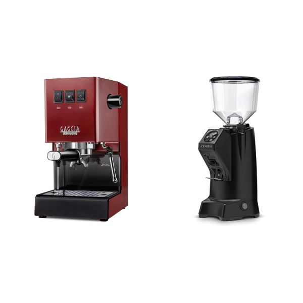 Gaggia New Classic E24, red + Eureka Zenith 65 Touch, black