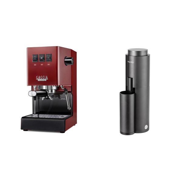 Gaggia New Classic E24, red + Felicita F47, black