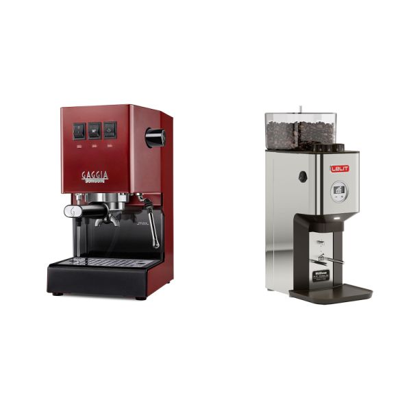 Gaggia New Classic E24, red + Lelit William PL72-P