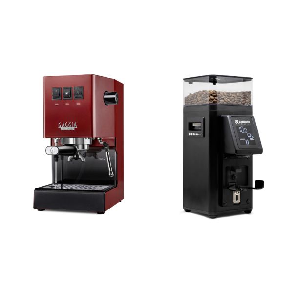 Gaggia New Classic E24, red + Rancilio STILE, black