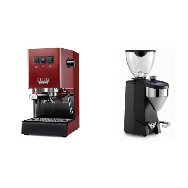 Gaggia New Classic E24, red + Rocket Espresso FAUSTO 2.1, black