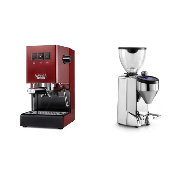 Gaggia New Classic E24, red + Rocket Espresso FAUSTO 2.1, chrome