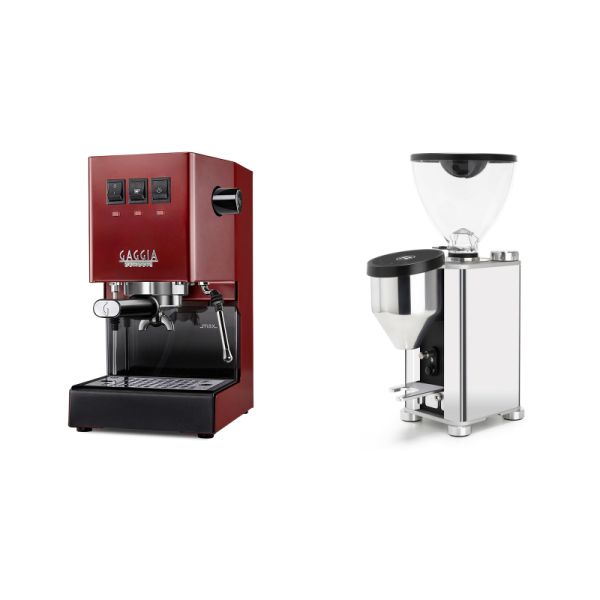 Gaggia New Classic E24, red + Rocket Espresso GIANNINO, chrome/black