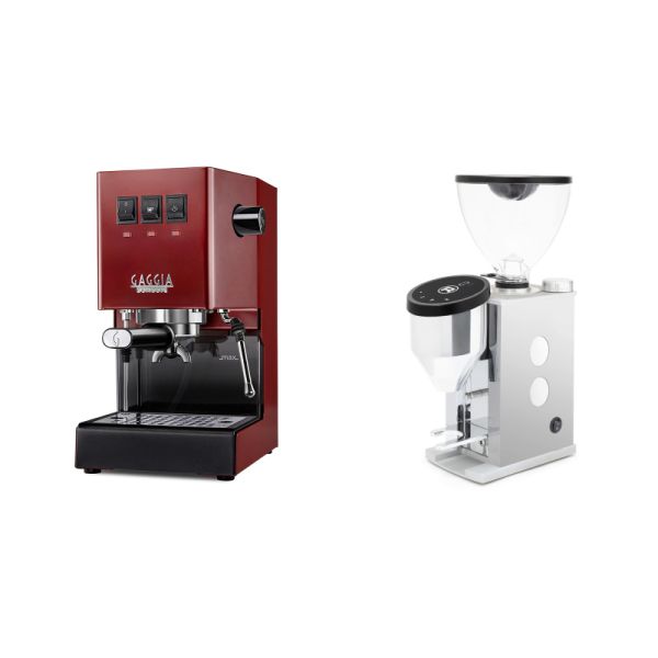 Gaggia New Classic E24, red + Rocket Espresso FAUSTINO 3.1, white