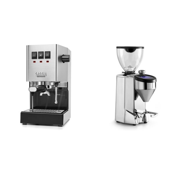 Gaggia New Classic E24, stainless steel + Rocket Espresso FAUSTO 2.1, chrome