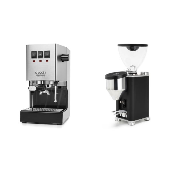 Gaggia New Classic E24, stainless steel + Rocket Espresso GIANNINO, black/chrome