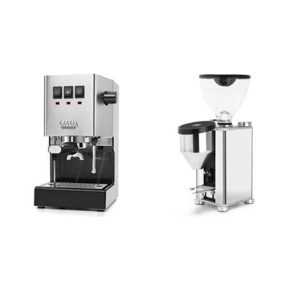 Gaggia New Classic E24, stainless steel + Rocket Espresso GIANNINO, chrome/black