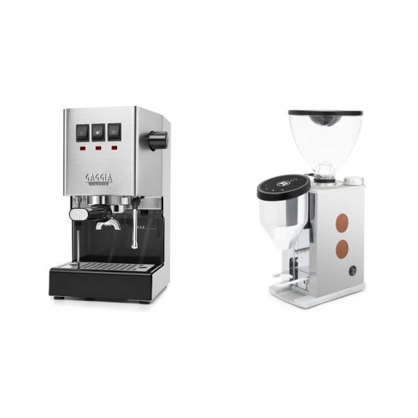 Gaggia New Classic E24, stainless steel + Rocket Espresso FAUSTINO 3.1, copper