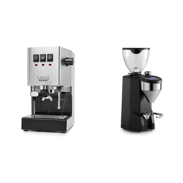 Gaggia New Classic E24, stainless steel + Rocket Espresso SUPER FAUSTO, black