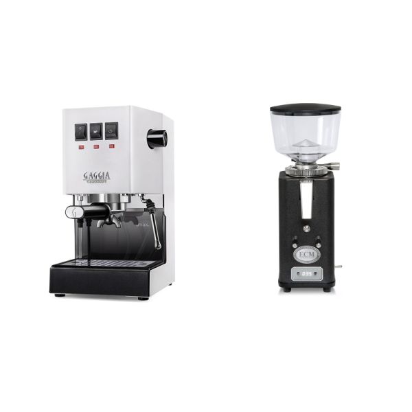 Gaggia New Classic E24, white + ECM S-Automatik 64, anthracite