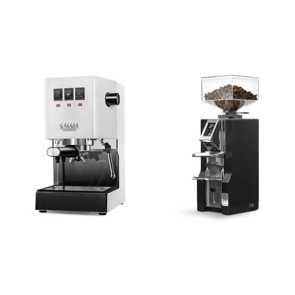 Gaggia New Classic E24, white + Eureka Mignon Libra, CR black