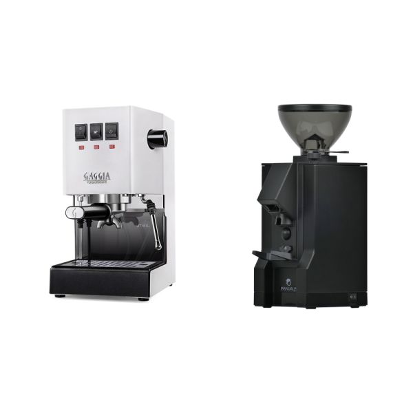 Gaggia New Classic E24, white + Eureka Mignon Manuale, BL black